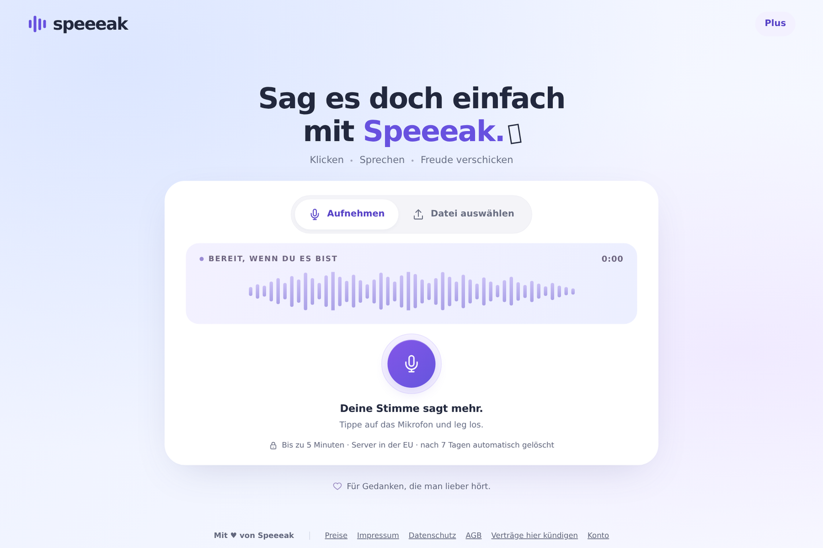 Home page with microphone